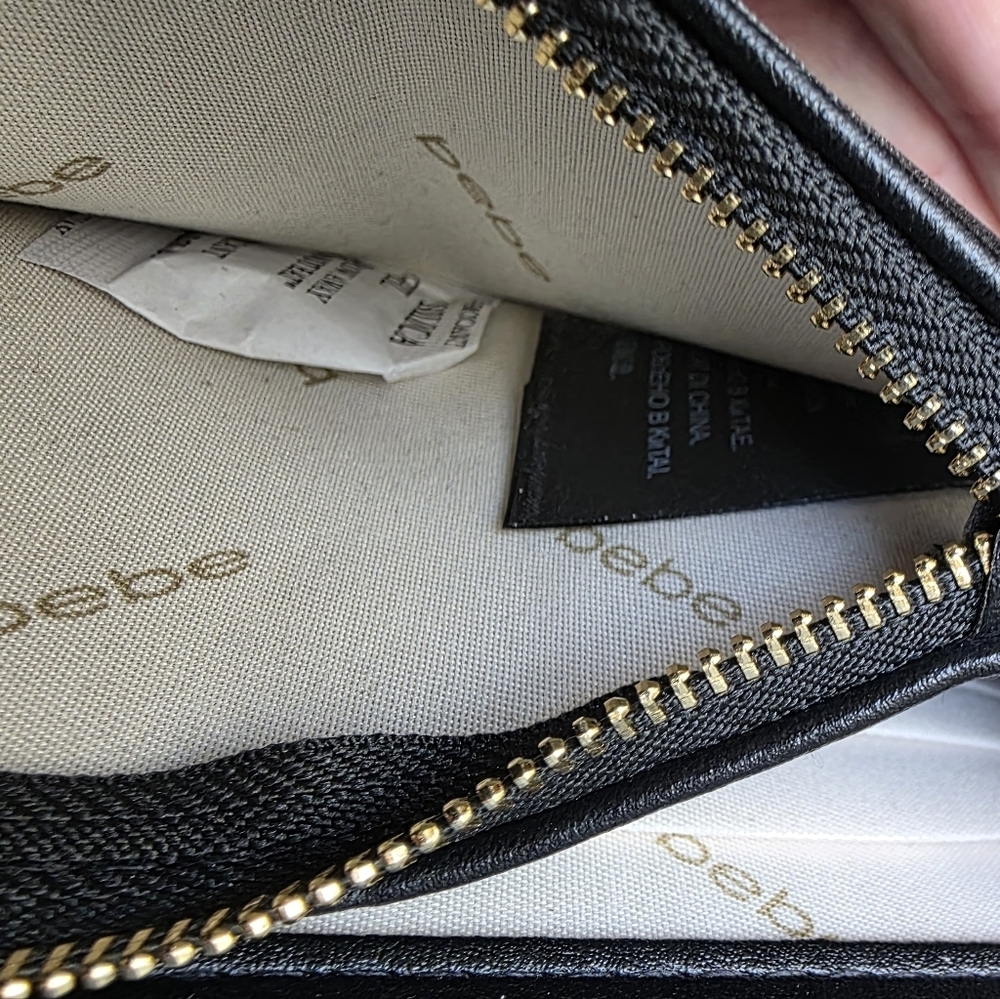 Bebe Black Chevron Quilted Crossbody Bag (PUR7) - Picture 9 of 16
